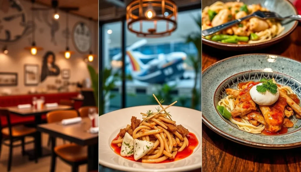 Images of the mentioned international restaurants or their signature dishes Images of the mentioned international restaurants or their signature dishes