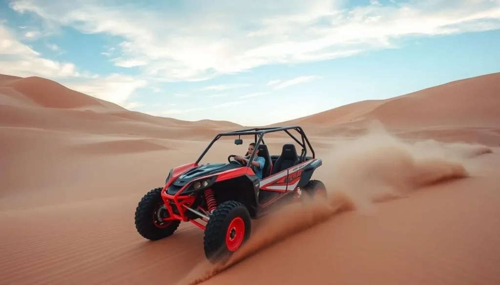 Imagine a thrilling ride through Huacachina's vast desert in a dune buggy.