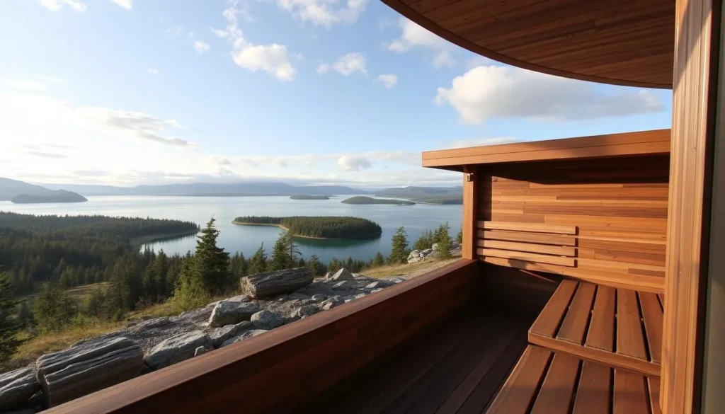 Imagine enjoying a sauna session with panoramic views of the lake.