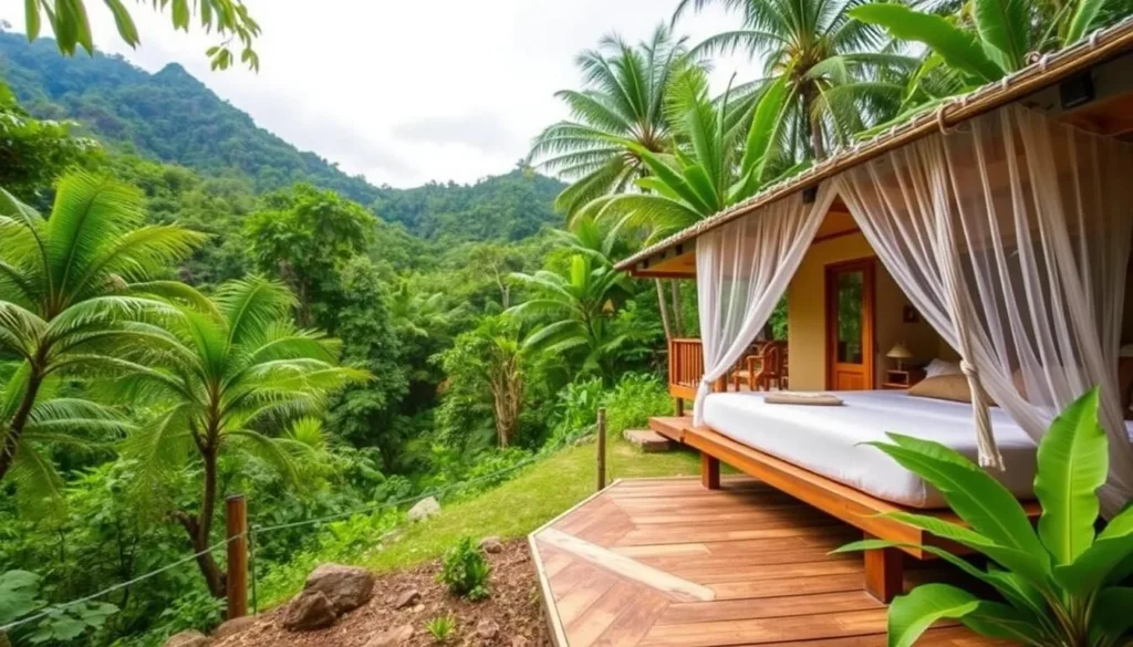 Imagine staying in an eco-lodge surrounded by the lush jungle of Montsinery Tonnegrande.