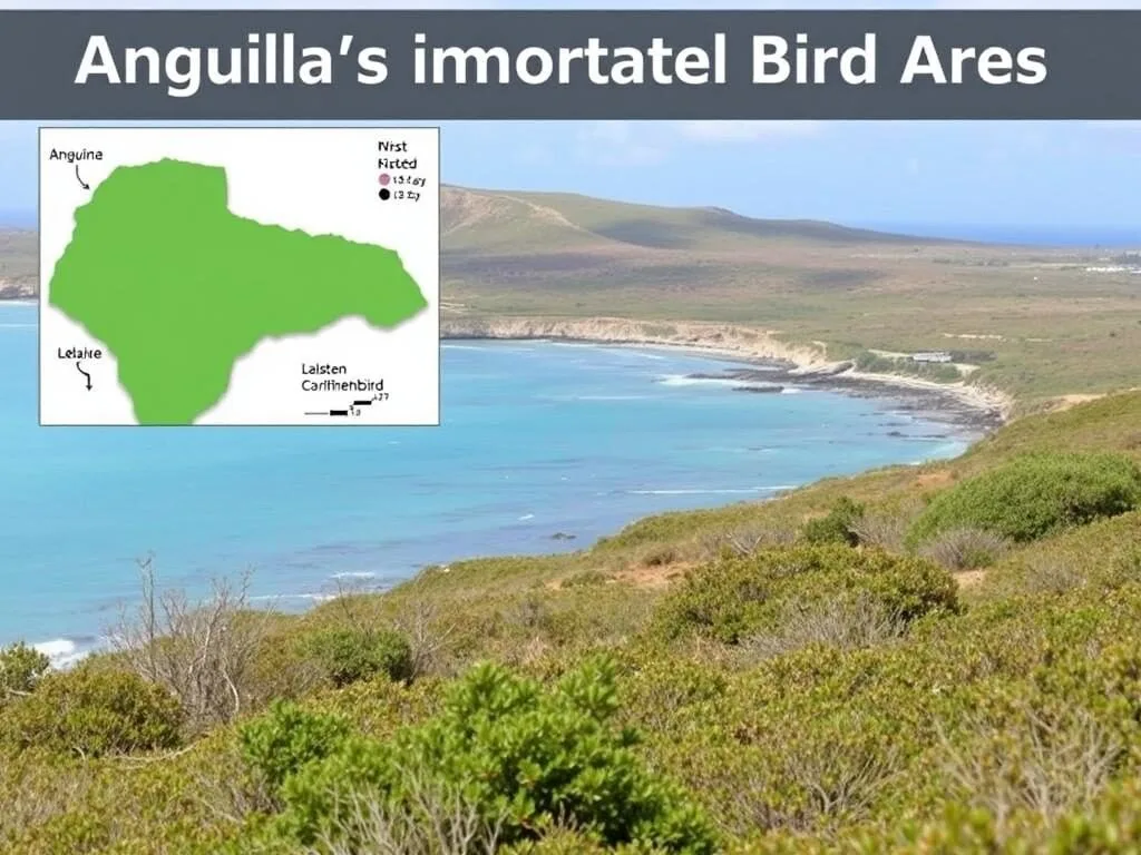 Important Bird Area in Anguilla showing coastal habitat with native birds