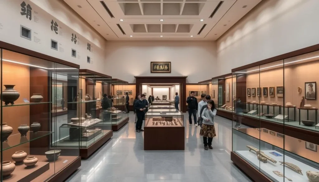 Interior of Shaanxi History Museum showing ancient Chinese artifacts and exhibits