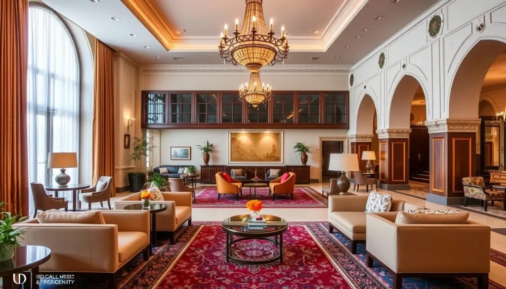 Interior of a boutique hotel in Tehran showing traditional Persian design elements, where to stay when exploring things to do in Tehran Iran Interior of a boutique hotel in Tehran showing traditional Persian design elements, where to stay when exploring things to do in Tehran Iran