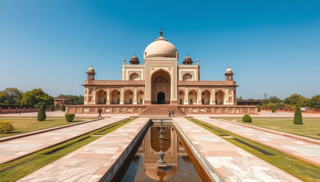 Jehangir's Tomb in Shahdara with its ornate marble work and gardens