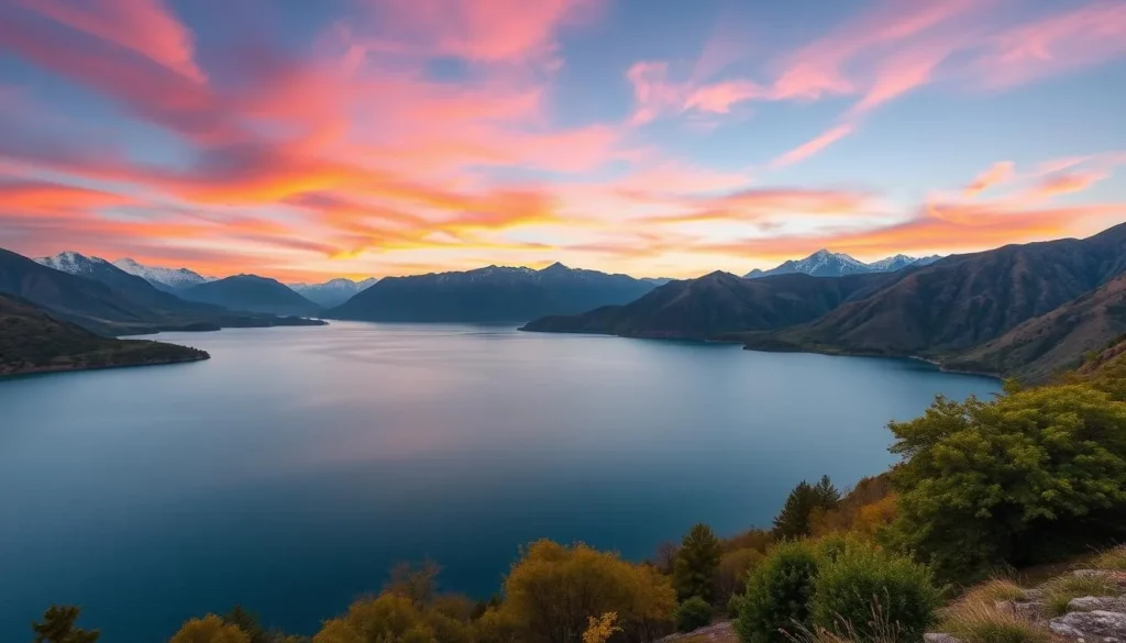 Kaas Lake with mountain backdrops