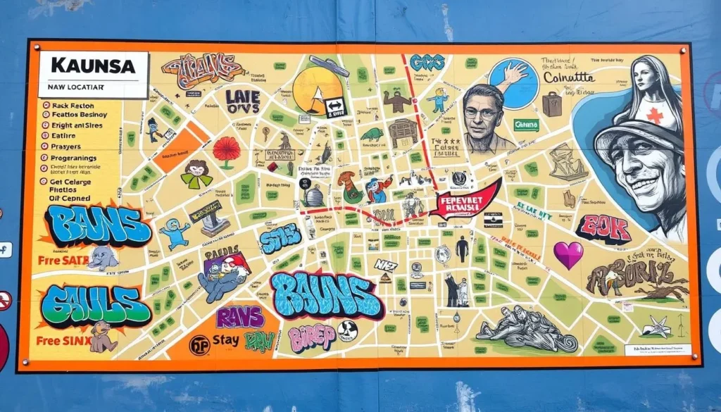 Kaunas street art map