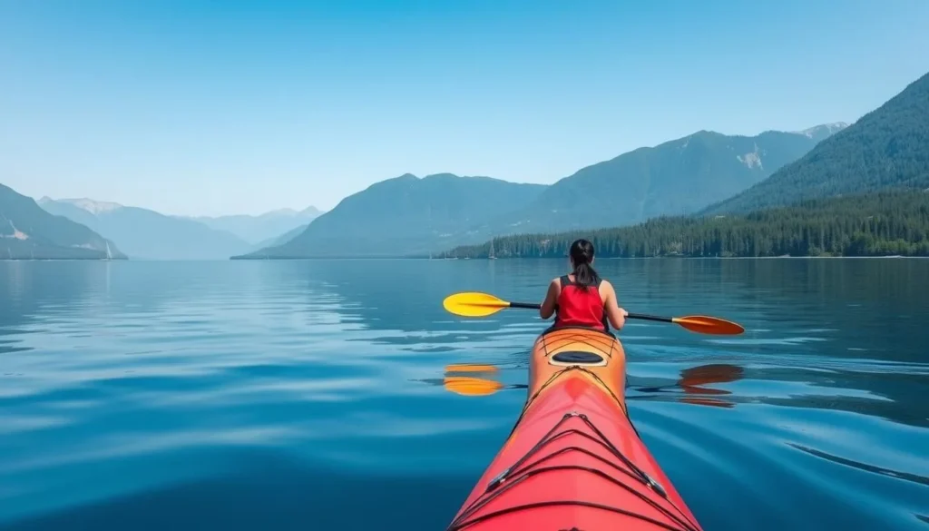 Kayaking on Lake Pend Oreille in Sandpoint Idaho Kayaking on Lake Pend Oreille in Sandpoint Idaho