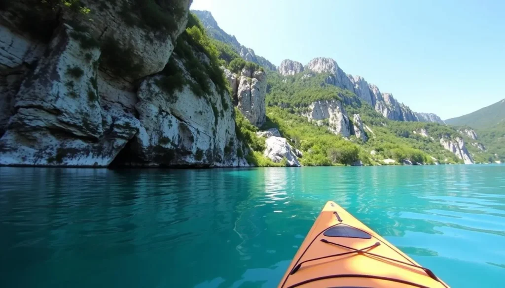 Kayaking through the turquoise waters of Gorges du Verdon