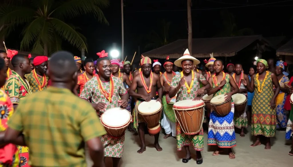 Keti Koti festival in Suriname with traditional African drumming and dancing