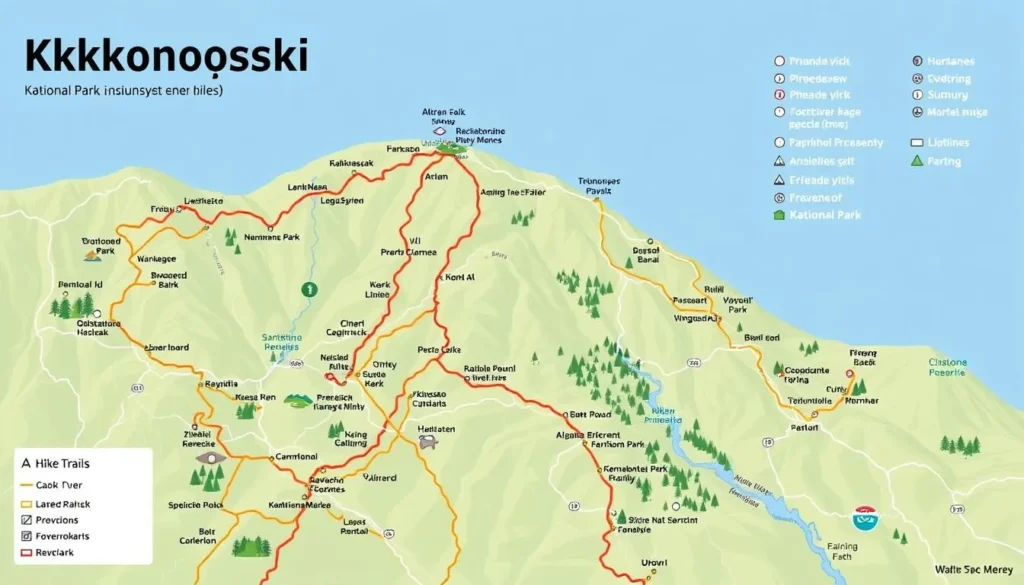 Krkonose National Park hiking trails map