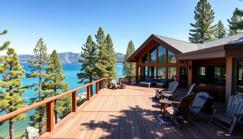 Lakefront cabin with deck overlooking Rubicon Bay's turquoise waters Lakefront cabin with deck overlooking Rubicon Bay's turquoise waters