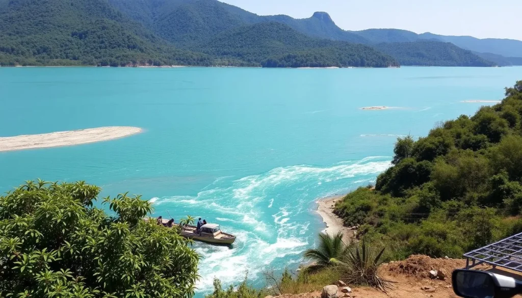 Lalakhal river with its distinctive blue-green water Lalakhal river with its distinctive blue-green water
