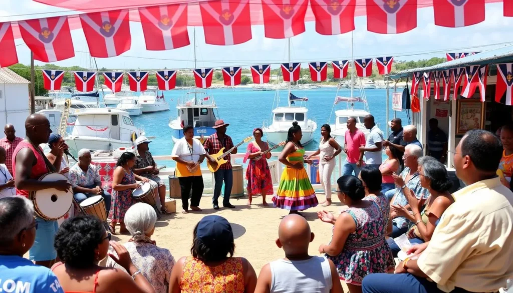 Local cultural festival celebration in Island Harbour with traditional music and dance
