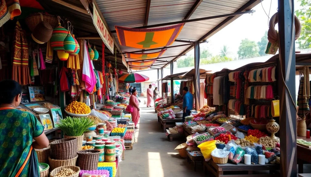 Local market near Kadigarh National Park selling handicrafts and produce