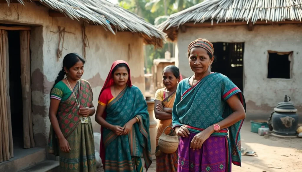 Local tribal villagers in traditional dress near Boga Lake
