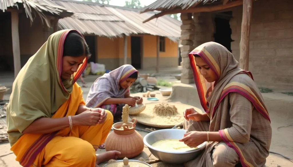 Local villagers near Baroiyadhala National Park engaged in traditional activities