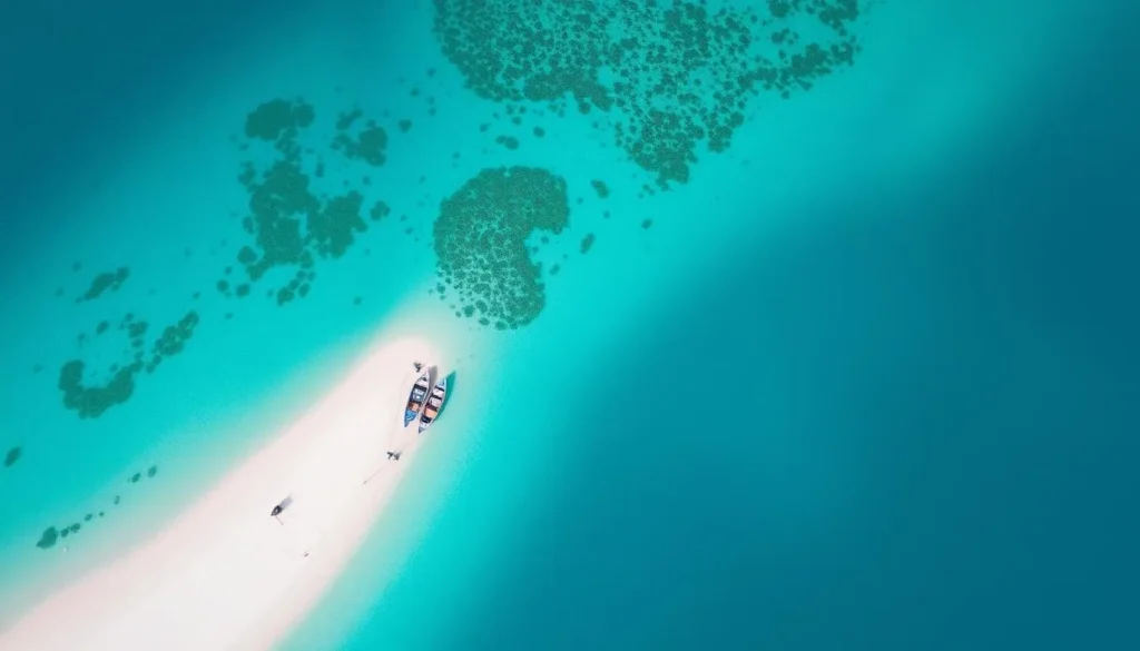 Long white sandbar at Virgin Island (Pungtud Island) during low tide near Panglao