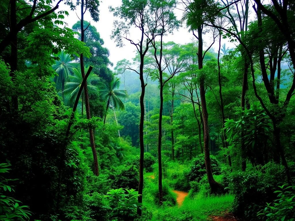 Lush green landscape of Gazni Forest in Sherpur near Jamalpur