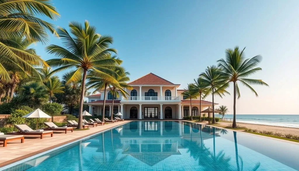 Luxury beachfront resort in Cox's Bazar with swimming pool overlooking the Bay of Bengal