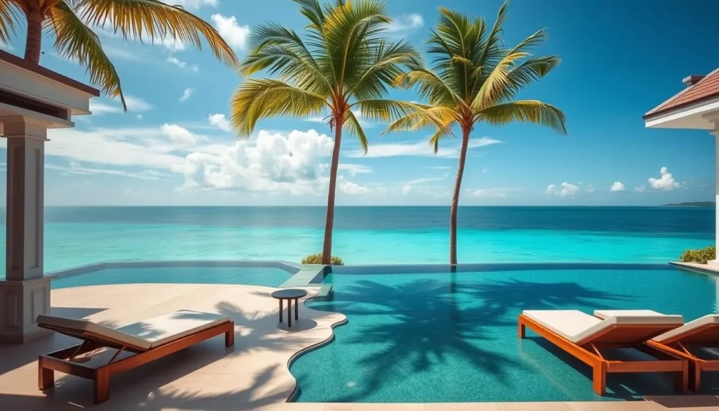Luxury beachfront resort in Panglao Island, Bohol with infinity pool overlooking the ocean Luxury beachfront resort in Panglao Island, Bohol with infinity pool overlooking the ocean