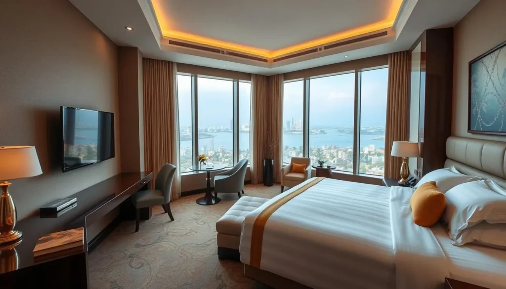 Luxury hotel room in Chattogram with panoramic views of the Bay of Bengal