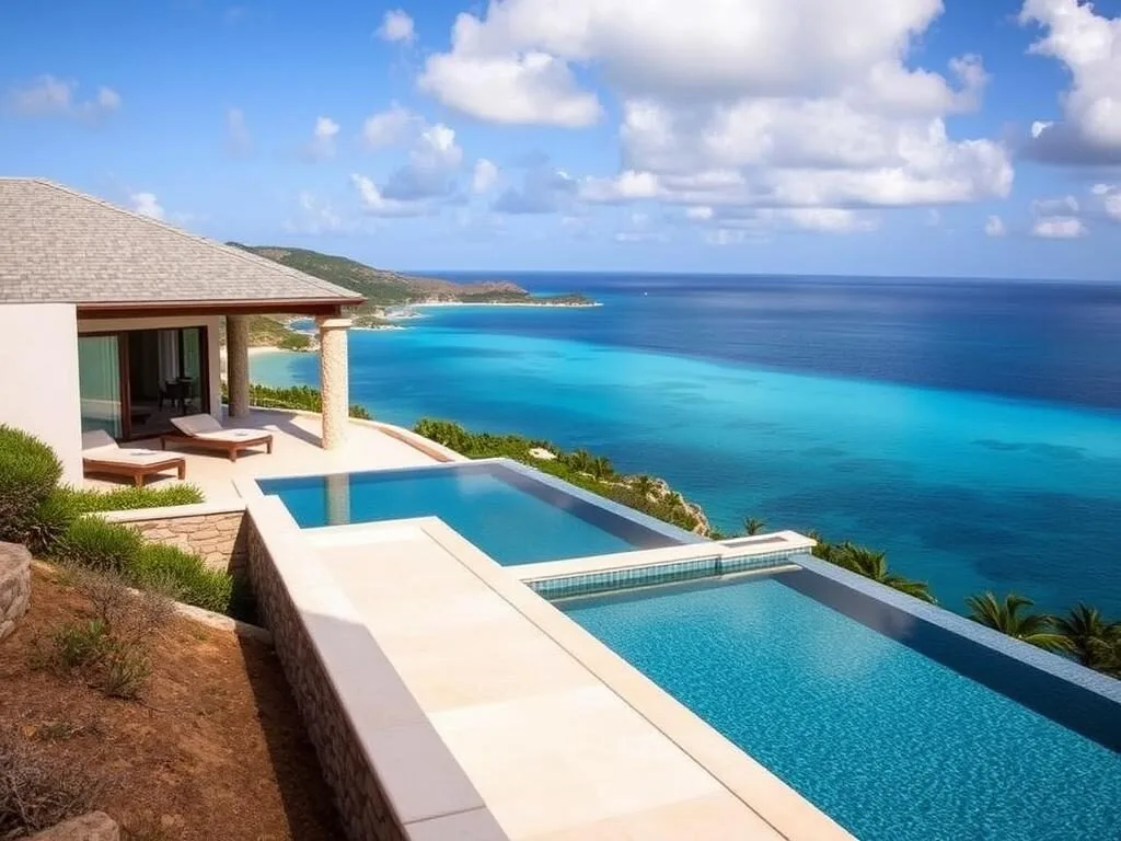 Luxury villa with infinity pool overlooking Crocus Bay, Anguilla