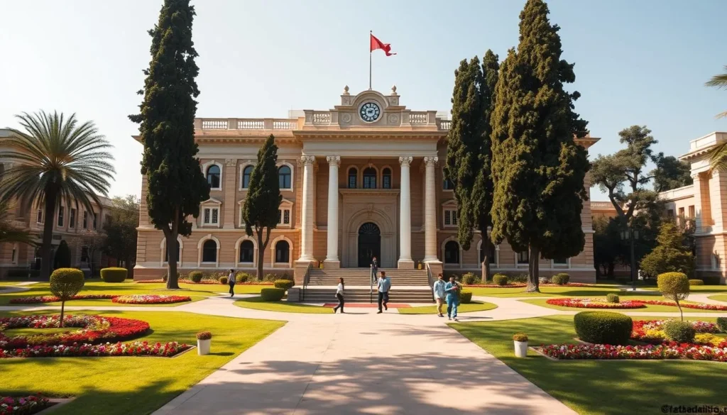 Main building of the University of Agriculture Faisalabad with its impressive architecture and green campus