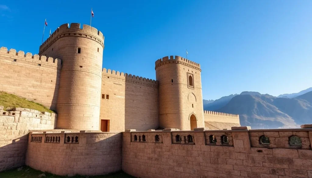 Majestic Bala Hisar Fort in Peshawar with mountain backdrop