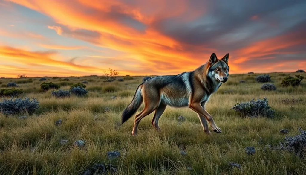 Maned wolf in its natural habitat