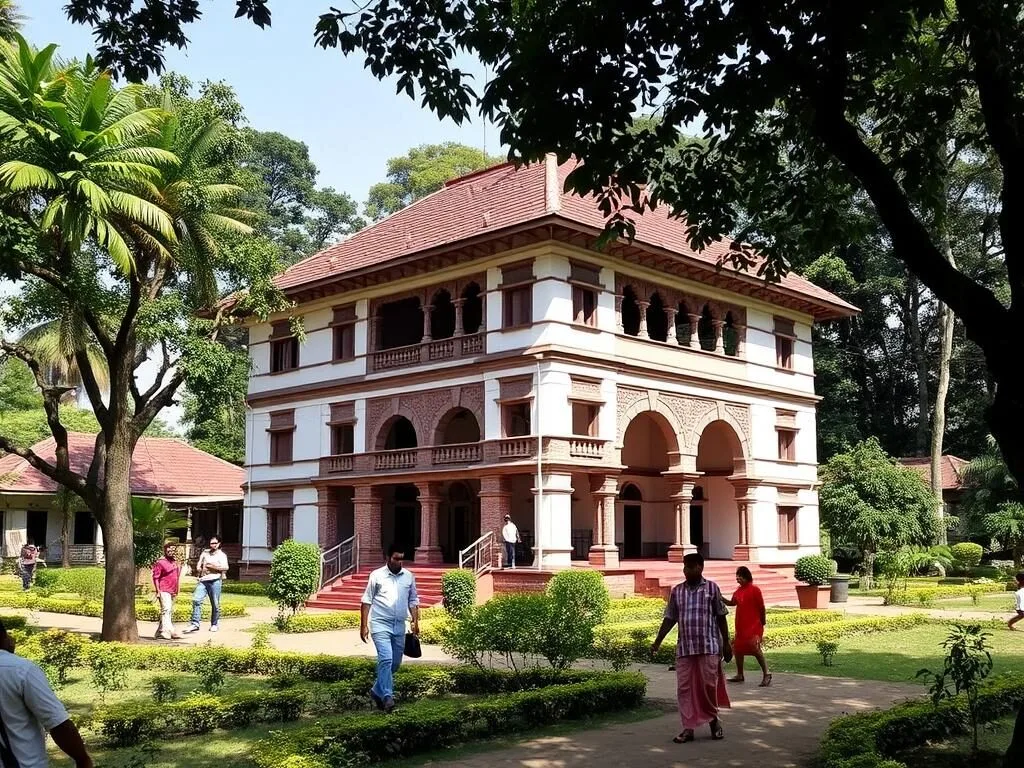 Michael Madhushudan Dutt Memorial House in Jessore with traditional architecture