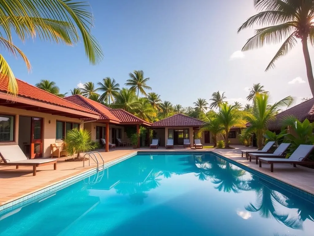 Mid-range resort with pool on Poro Island