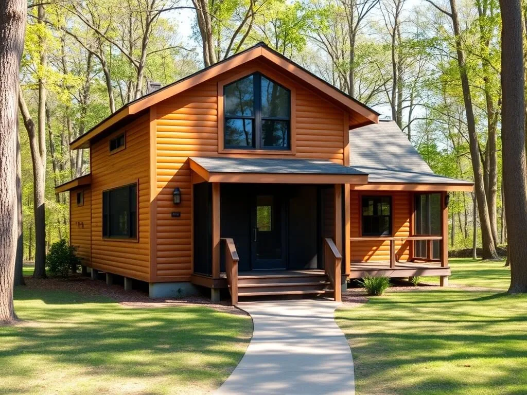 Modern cabin at Reelfoot Lake State Park with screened porch