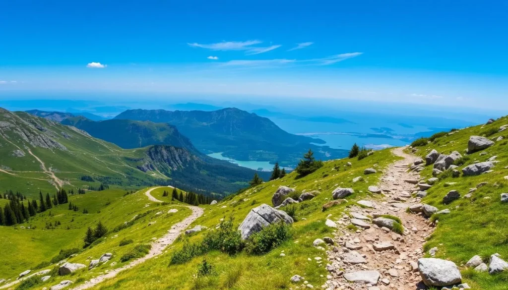 Mount Saksa hiking trail in Orsta, Norway