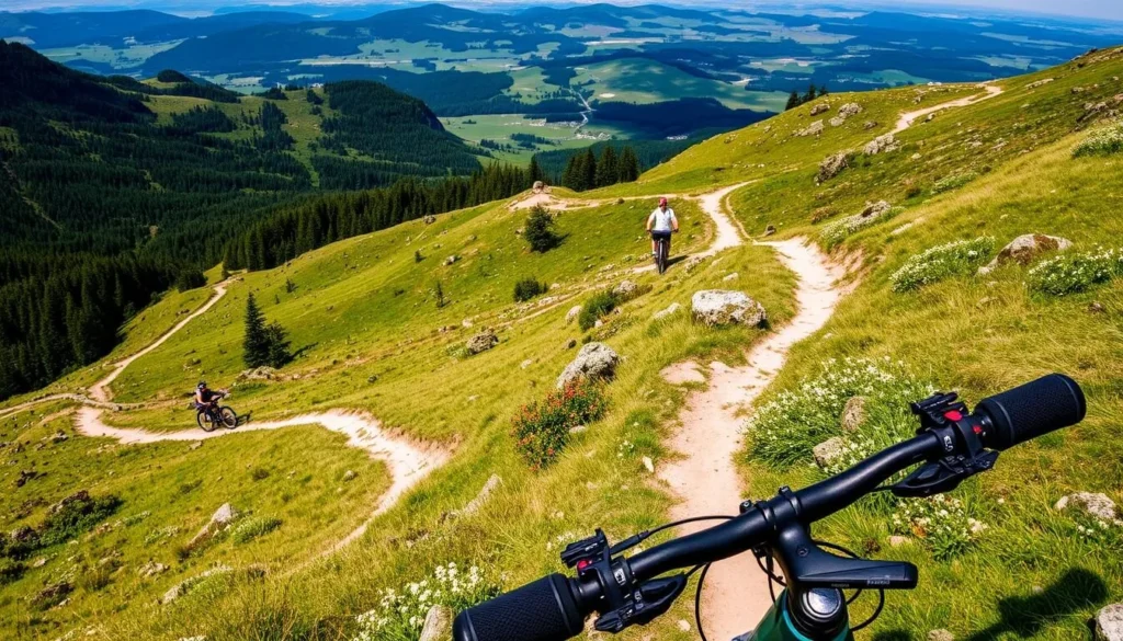 Mountain biking trails in Drahany Highlands, Czechia