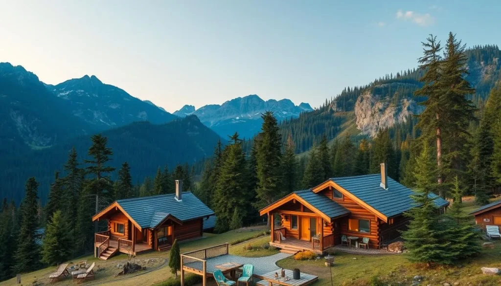 Mountain cabins in Aigert Mountains, Sweden