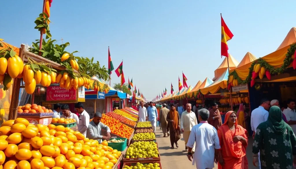 Multan's colorful Mango Festival celebration with fruit displays and cultural performances Multan's colorful Mango Festival celebration with fruit displays and cultural performances