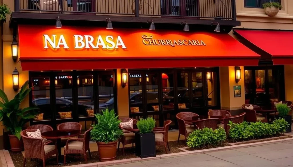 Na Brasa Churrascaria exterior with a welcoming ambiance