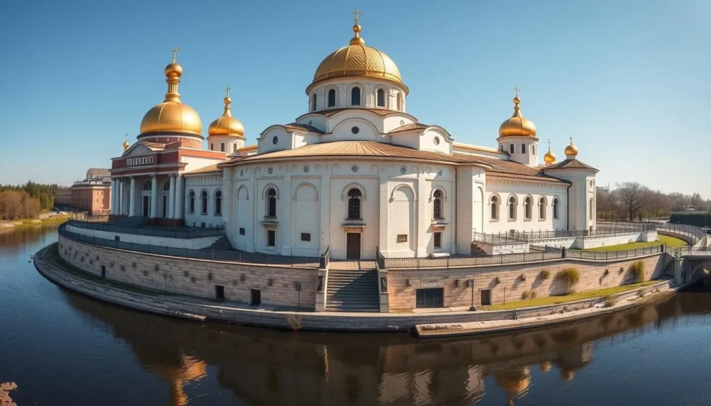 New Jerusalem Monastery in Istra with its distinctive rotunda and surrounding landscape