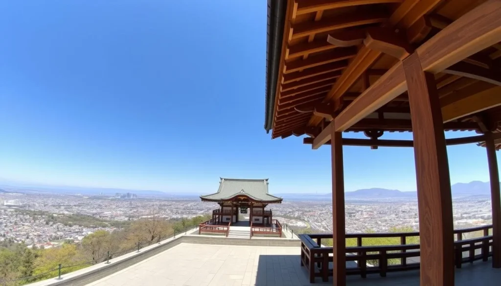 Nigatsu-do Hall with panoramic views of Nara City Japan