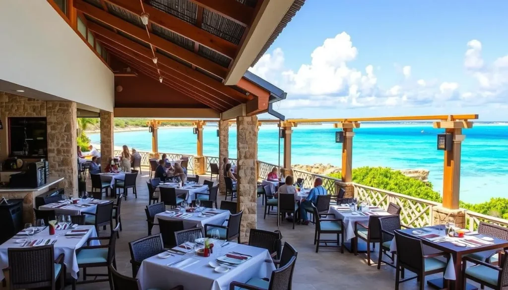 Oceanfront dining at da'Vida Restaurant at Crocus Bay, Anguilla