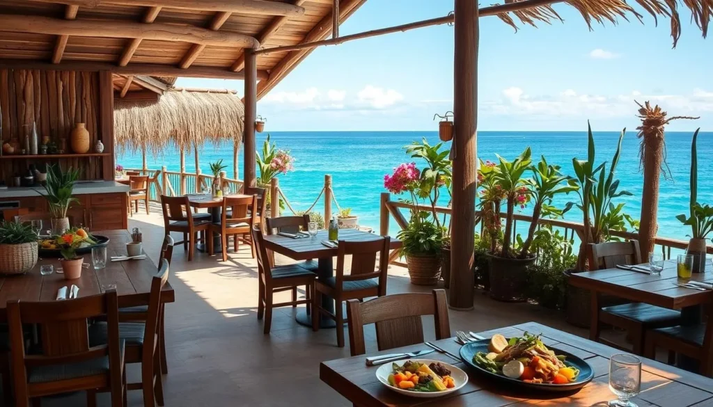 Organic restaurant with ocean view at Bohol Bee Farm in Panglao