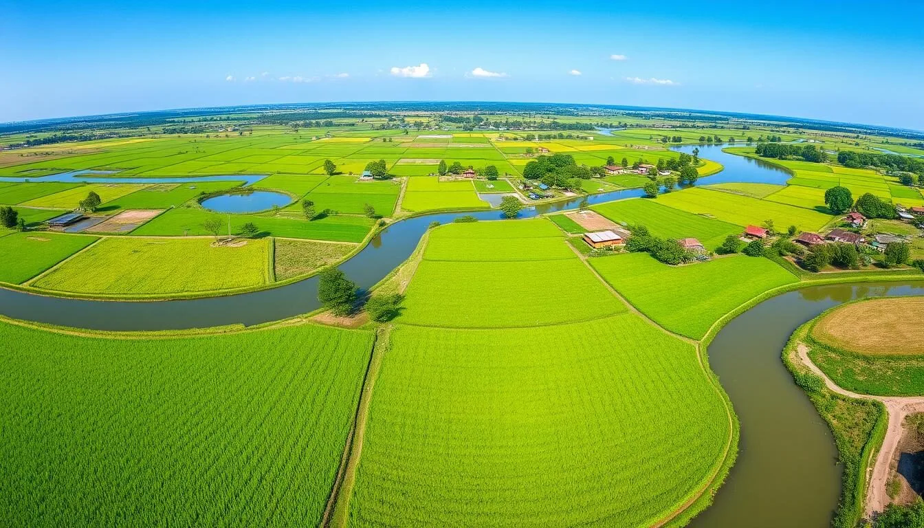 Panoramic view of Feni Bangladesh with lush green landscapes and water bodies