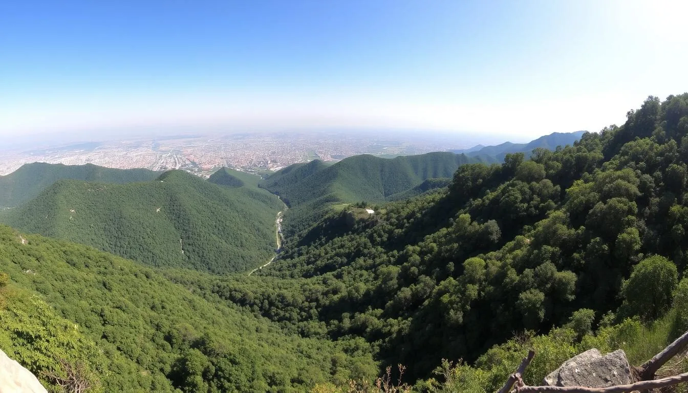 Panoramic view of Margalla Hills with Islamabad city in the background