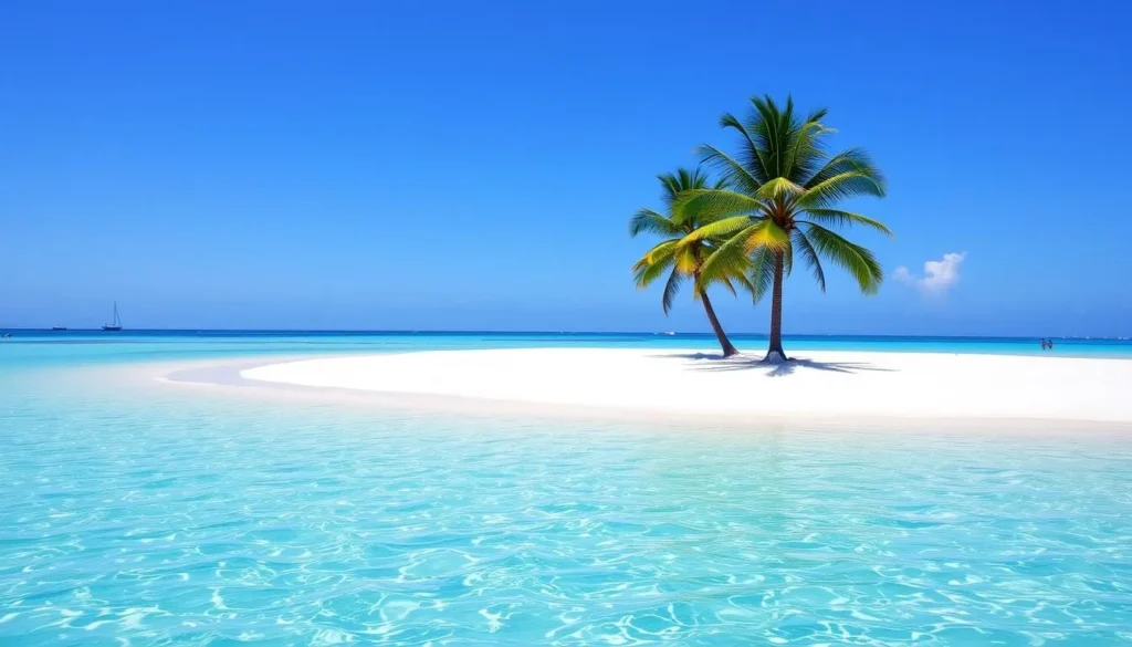 Paradise Beach on Bantayan Island with white sand and clear blue water Paradise Beach on Bantayan Island with white sand and clear blue water