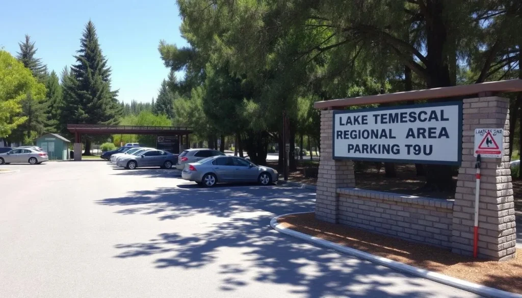 Parking area at Lake Temescal Regional Recreation Area entrance