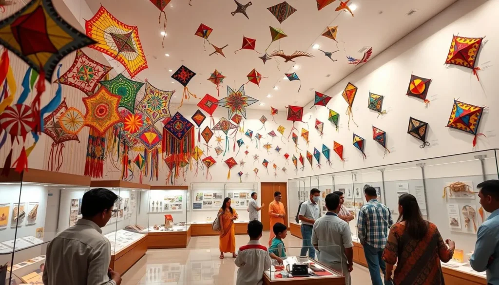 Patang Kite Museum in Ahmedabad showing colorful kites of various designs and the history of kite-making Patang Kite Museum in Ahmedabad showing colorful kites of various designs and the history of kite-making