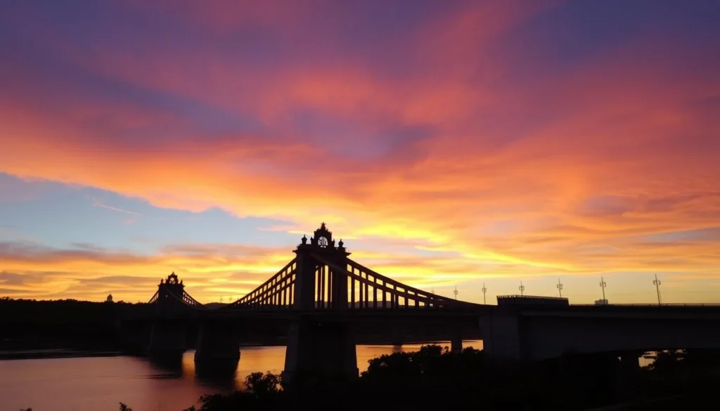 Puente Real San Cristobal Venezuela at sunset