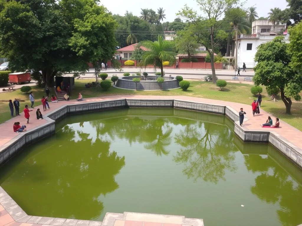 Rajajhir Dighi pond in central Feni Bangladesh