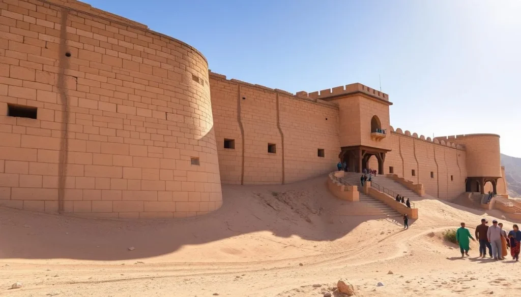 Ranikot Fort walls in Sindh province near Hyderabad Pakistan