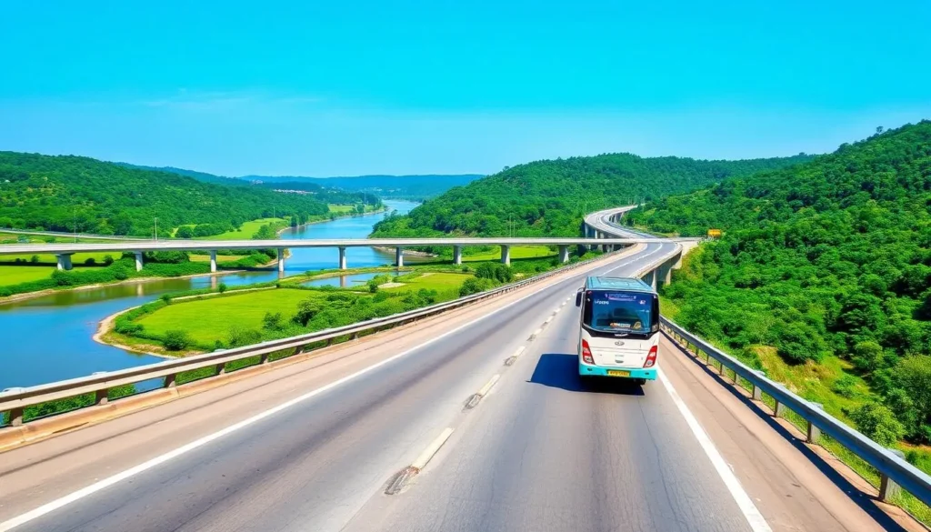 Road journey to Kuakata showing highways, bridges crossing rivers, and scenic countryside views
